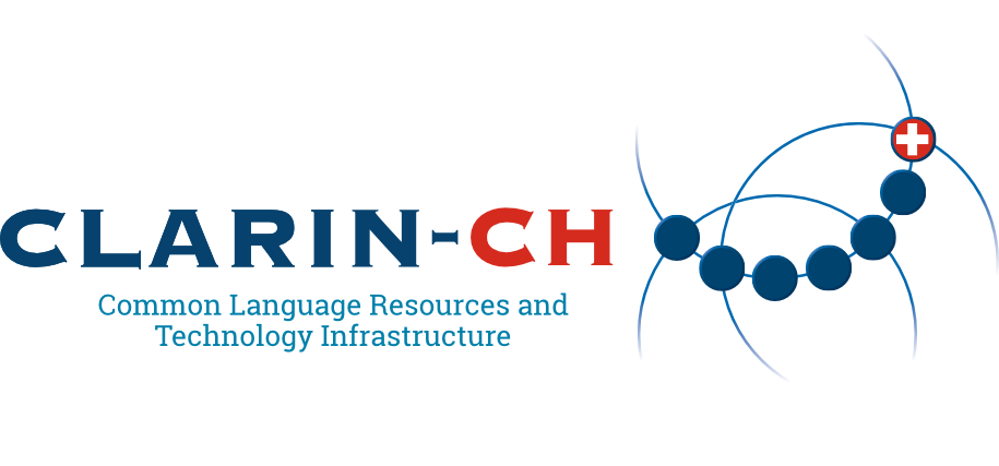 CLARIN-CH logo with the text "Common Language Resources and Technology Infrastructure" 